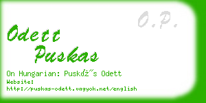 odett puskas business card